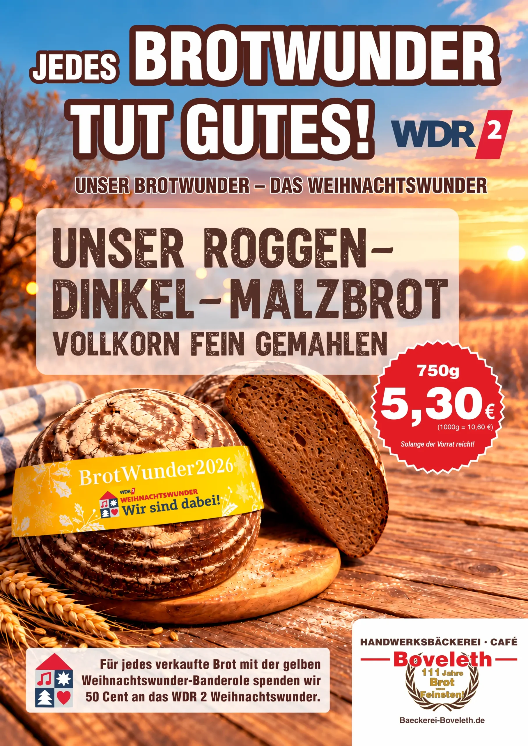 WDR2 WeihnachtswunderBrot des Monats November 2026